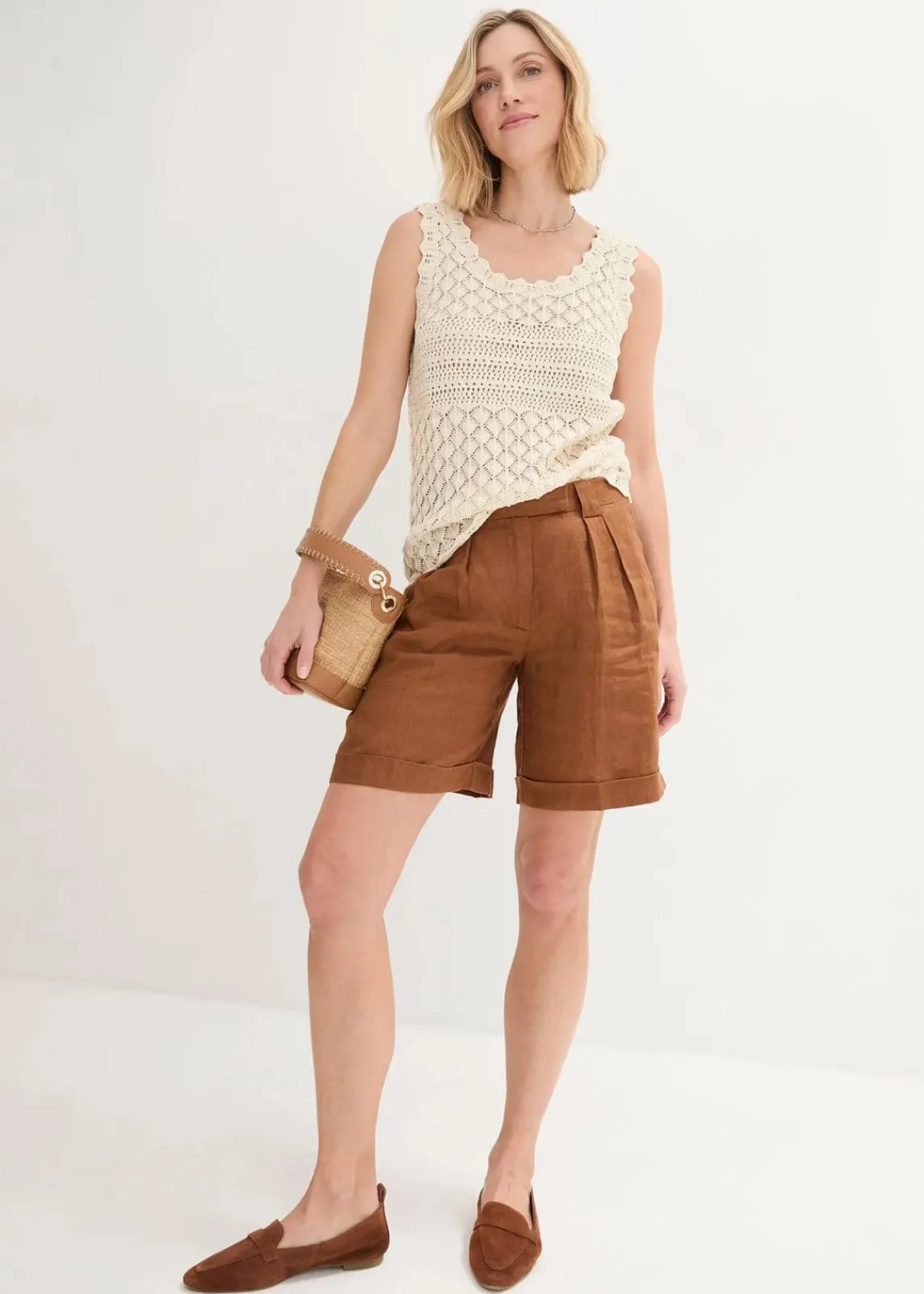 bonprix Bekleidung·Umstandsmode|Shirts & Tops^Stricktop aus Baumwolle natur