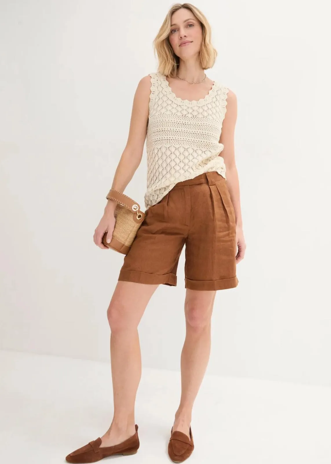 bonprix Bekleidung·Umstandsmode|Shirts & Tops^Stricktop aus Baumwolle natur