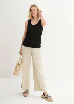 bonprix Bekleidung·Umstandsmode|Shirts & Tops^Stricktop aus Baumwolle schwarz