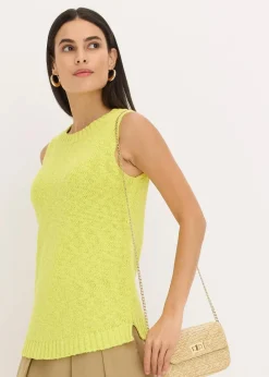 bonprix Bekleidung·Umstandsmode|Strickmode^Stricktop aus Baumwolle mit Noppenstruktur zitrusgelb