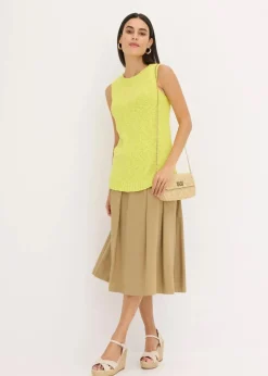 bonprix Bekleidung·Umstandsmode|Strickmode^Stricktop aus Baumwolle mit Noppenstruktur zitrusgelb