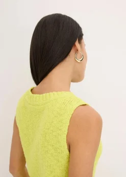 bonprix Bekleidung·Umstandsmode|Strickmode^Stricktop aus Baumwolle mit Noppenstruktur zitrusgelb