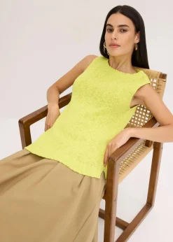 bonprix Bekleidung·Umstandsmode|Strickmode^Stricktop aus Baumwolle mit Noppenstruktur zitrusgelb
