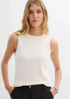 bonprix Bekleidung·Umstandsmode|Strickmode^Stricktop aus reiner Baumwolle wollweiß