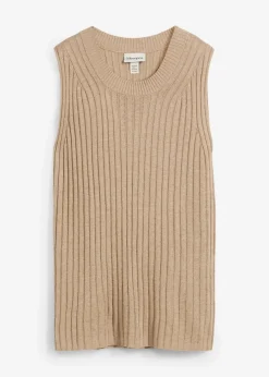 bonprix Zweiteiler & Sets|Strickmode^Stricktop aus Viskose-Mix khakibeige