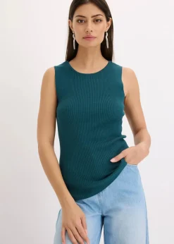 bonprix Strickmode|Shirts & Tops^Stricktop mit Glitzerband pfeffergrün