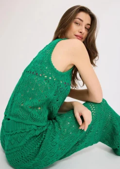 bonprix Shirts & Tops|Strickmode^Stricktop mit Lochstrickmuster edelsteingrün