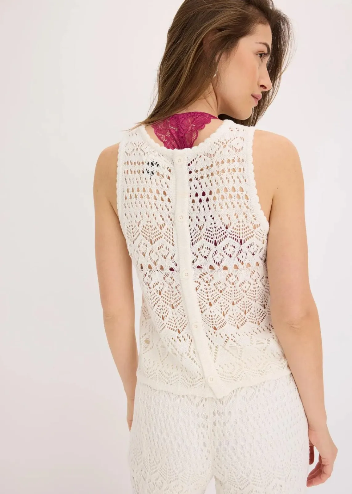 bonprix Bekleidung·Umstandsmode|Strickmode^Stricktop mit Lochstrickmuster wollweiß