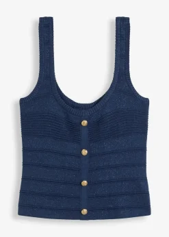 bonprix Strickmode|Shirts & Tops^Stricktop mit metallic Effekt dunkelblau