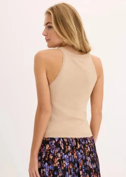 bonprix Shirts & Tops^Stricktop mit metallic-Effekt mattbeige/gold