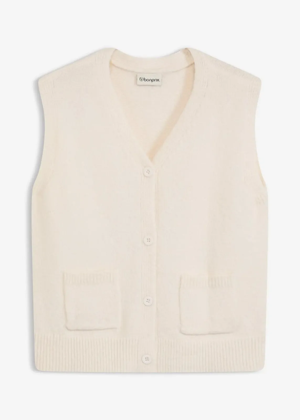 bonprix Bekleidung·Umstandsmode|Bekleidung·Hosen^Strick-Weste perlweiß meliert