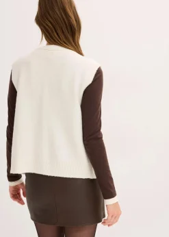 bonprix Bekleidung·Umstandsmode|Bekleidung·Hosen^Strick-Weste perlweiß meliert
