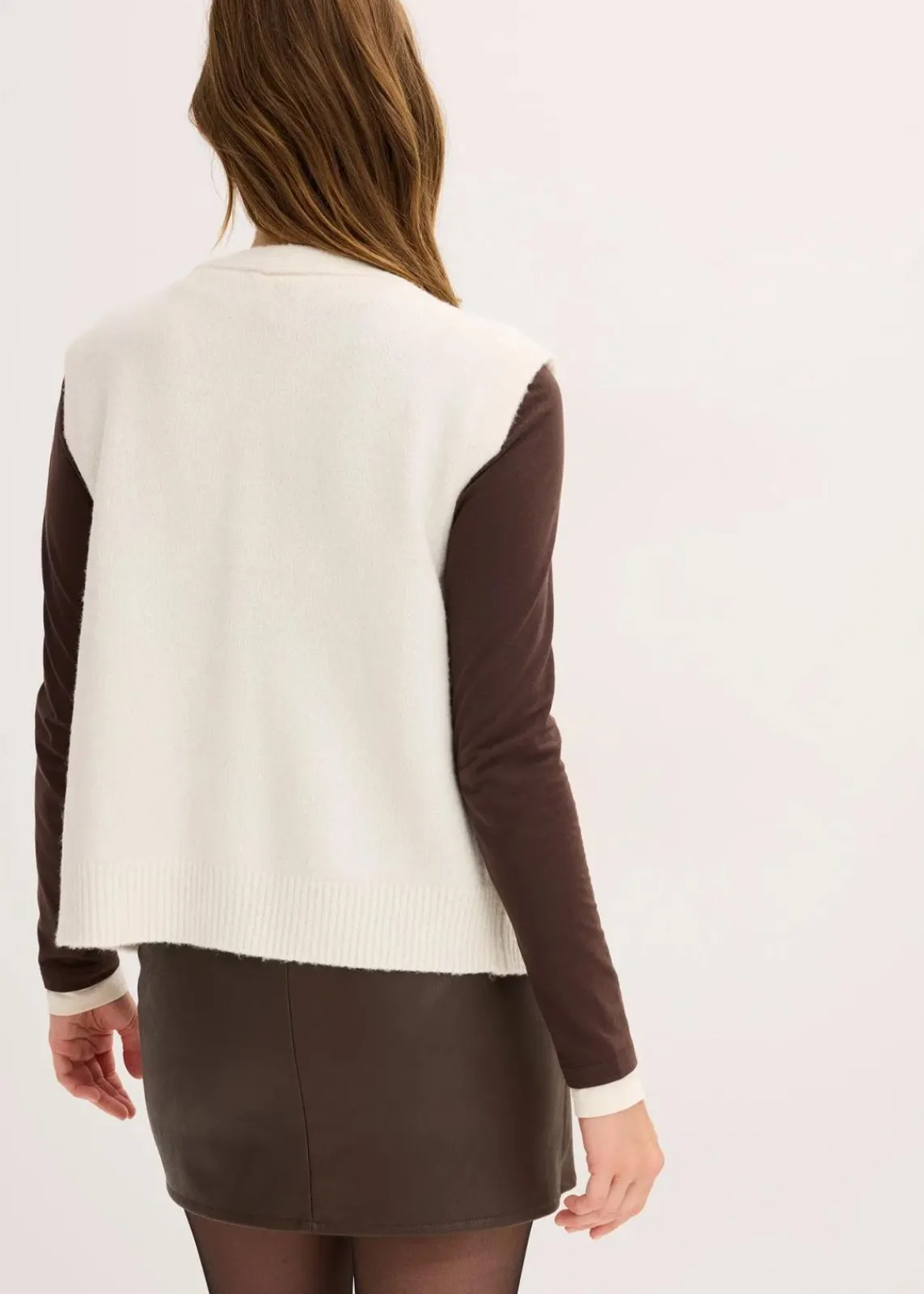 bonprix Bekleidung·Umstandsmode|Bekleidung·Hosen^Strick-Weste perlweiß meliert