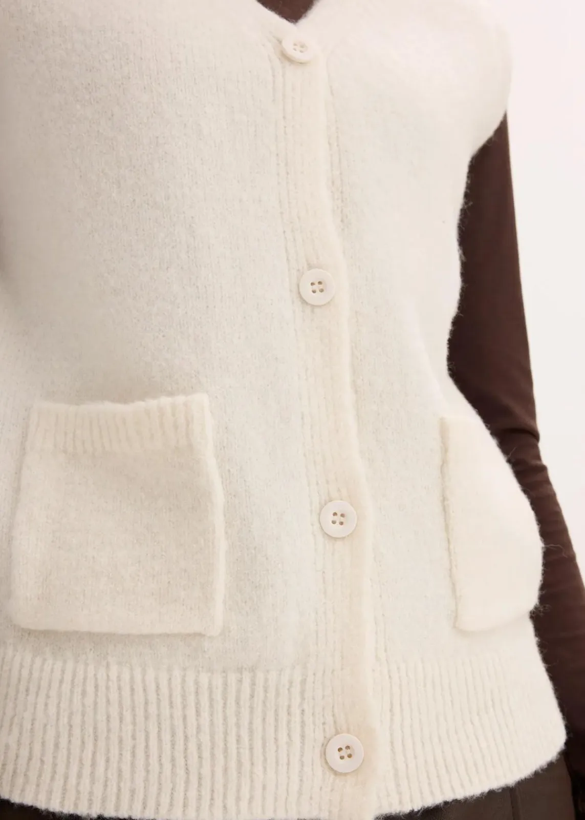 bonprix Bekleidung·Umstandsmode|Bekleidung·Hosen^Strick-Weste perlweiß meliert