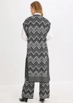 bonprix Bekleidung·Umstandsmode|Bekleidung·Hosen^Strick-Weste schwarz/weiß