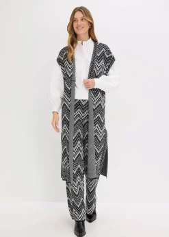 bonprix Bekleidung·Umstandsmode|Bekleidung·Hosen^Strick-Weste schwarz/weiß