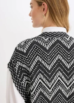 bonprix Bekleidung·Umstandsmode|Bekleidung·Hosen^Strick-Weste schwarz/weiß