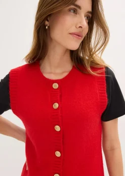 bonprix Bekleidung·Umstandsmode|Strickmode^Strick-Weste salsarot