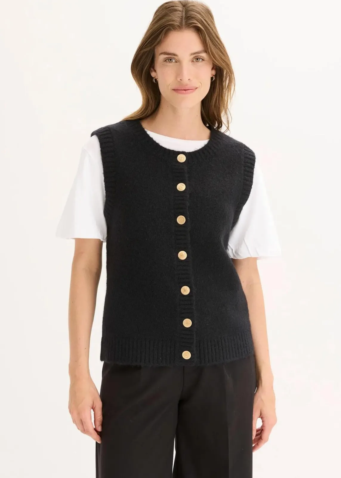 bonprix Bekleidung·Umstandsmode|Strickmode^Strick-Weste schwarz