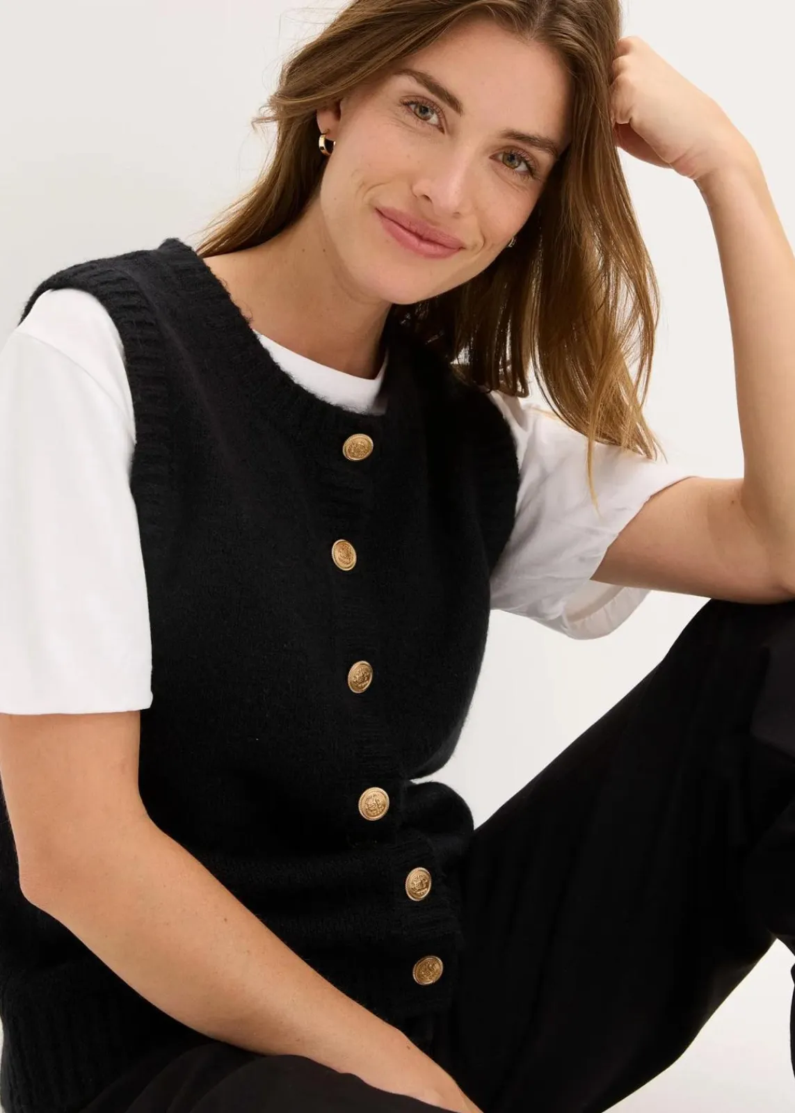 bonprix Bekleidung·Umstandsmode|Strickmode^Strick-Weste schwarz