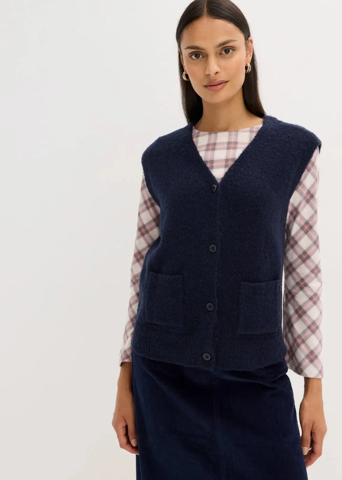 bonprix Jacken & Mäntel|Strickmode^Strick-Weste tintenblau