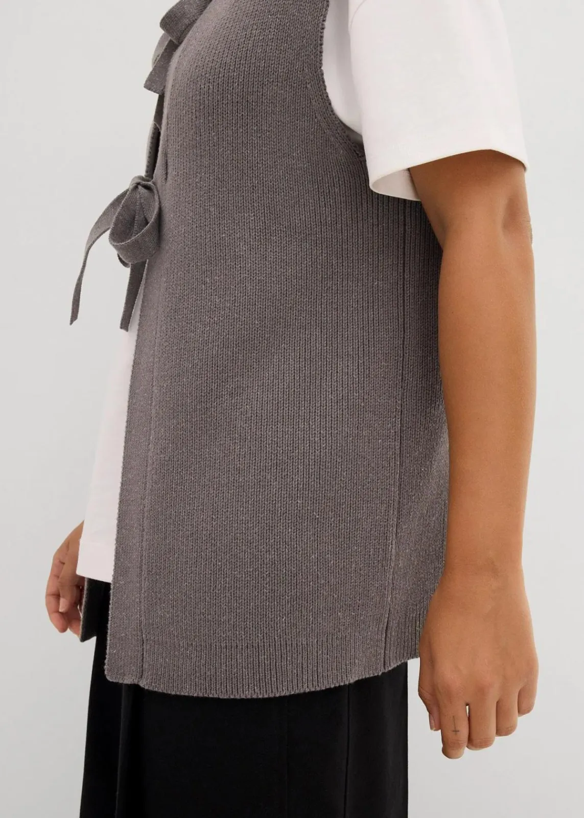bonprix Bekleidung·Umstandsmode|Bekleidung·Jeans^Strick-Weste aus Baumwoll-Mix anthrazit meliert