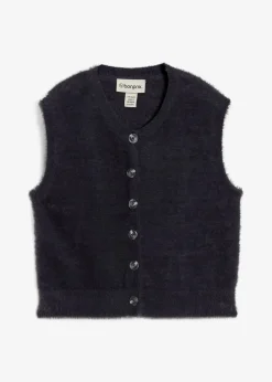 bonprix Bekleidung·Umstandsmode|Bekleidung·Hosen^Strick-Weste aus Federgarn-Viskose-Mix anthrazit meliert