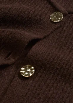 bonprix Bekleidung·Umstandsmode|Bekleidung·Hosen^Strickweste mit dekorativen Knöpfen dunkelbraun