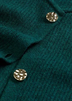 bonprix Bekleidung·Umstandsmode|Bekleidung·Hosen^Strickweste mit dekorativen Knöpfen dunkelpetrol