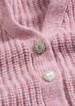 bonprix Bekleidung·Umstandsmode|Strickmode^Strick-Weste mit dekorativen Knöpfen und Wollanteil rosa meliert