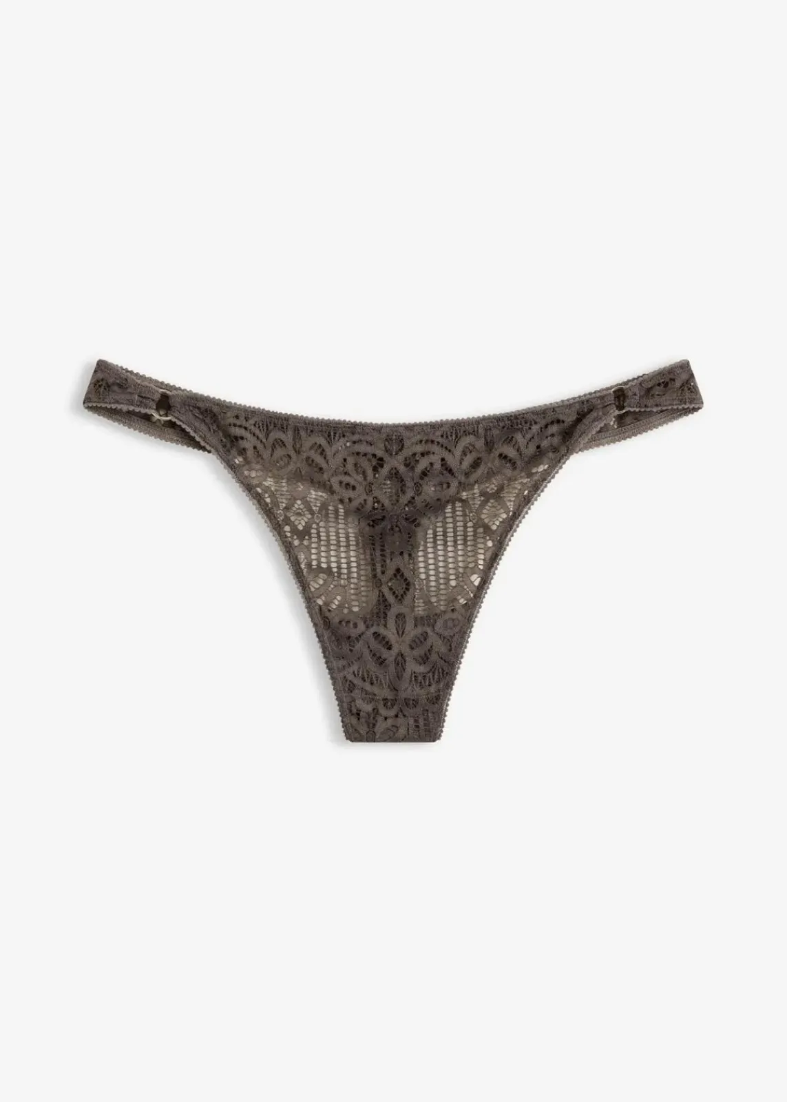bonprix Wäsche·Dessous|Wäsche·Höschen^String aus Spitze granitgrau