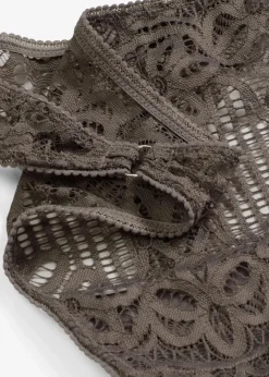 bonprix Wäsche·Dessous|Wäsche·Höschen^String aus Spitze granitgrau
