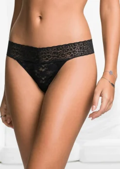 bonprix Wäsche·Dessous|Wäsche·Höschen^String aus Spitze (2er Pack) schwarz+schwarz
