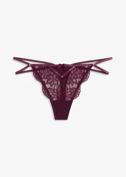 bonprix Wäsche·Dessous|Wäsche·Höschen^String aus zarter Spitze holunderbeere