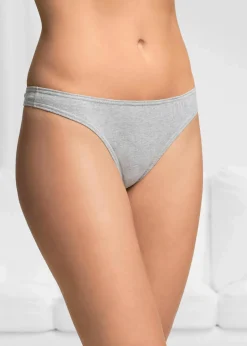 bonprix Höschen|Baumwollunterwäsche^String (10er Pack) blau + weiß + pink +hellgrau meliert