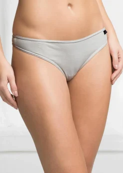 bonprix Höschen|Baumwollunterwäsche^String mit Bio-Baumwolle (6er Pack) schwarz + weiß + grau