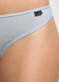bonprix Höschen|Baumwollunterwäsche^String mit Bio-Baumwolle (6er Pack) schwarz + weiß + grau