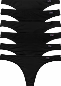bonprix Wäsche·Basics|Wäsche·Baumwollunterwäsche^String mit Bio-Baumwolle (6er Pack) schwarz