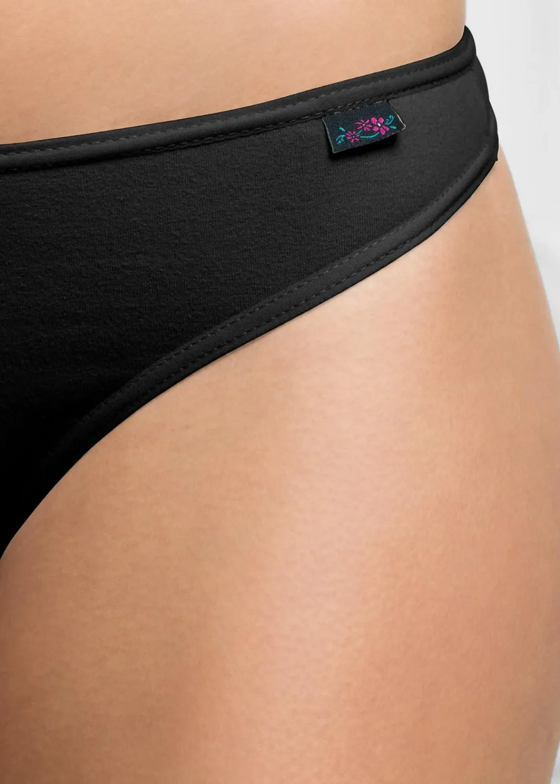 bonprix Wäsche·Basics|Wäsche·Baumwollunterwäsche^String mit Bio-Baumwolle (6er Pack) schwarz