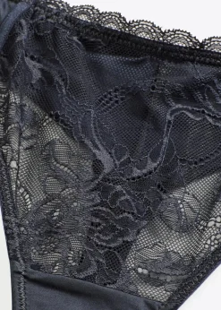 bonprix Wäsche·Dessous|Wäsche·Höschen^String mit zarter Spitze und Glanzeffekt intensivblau