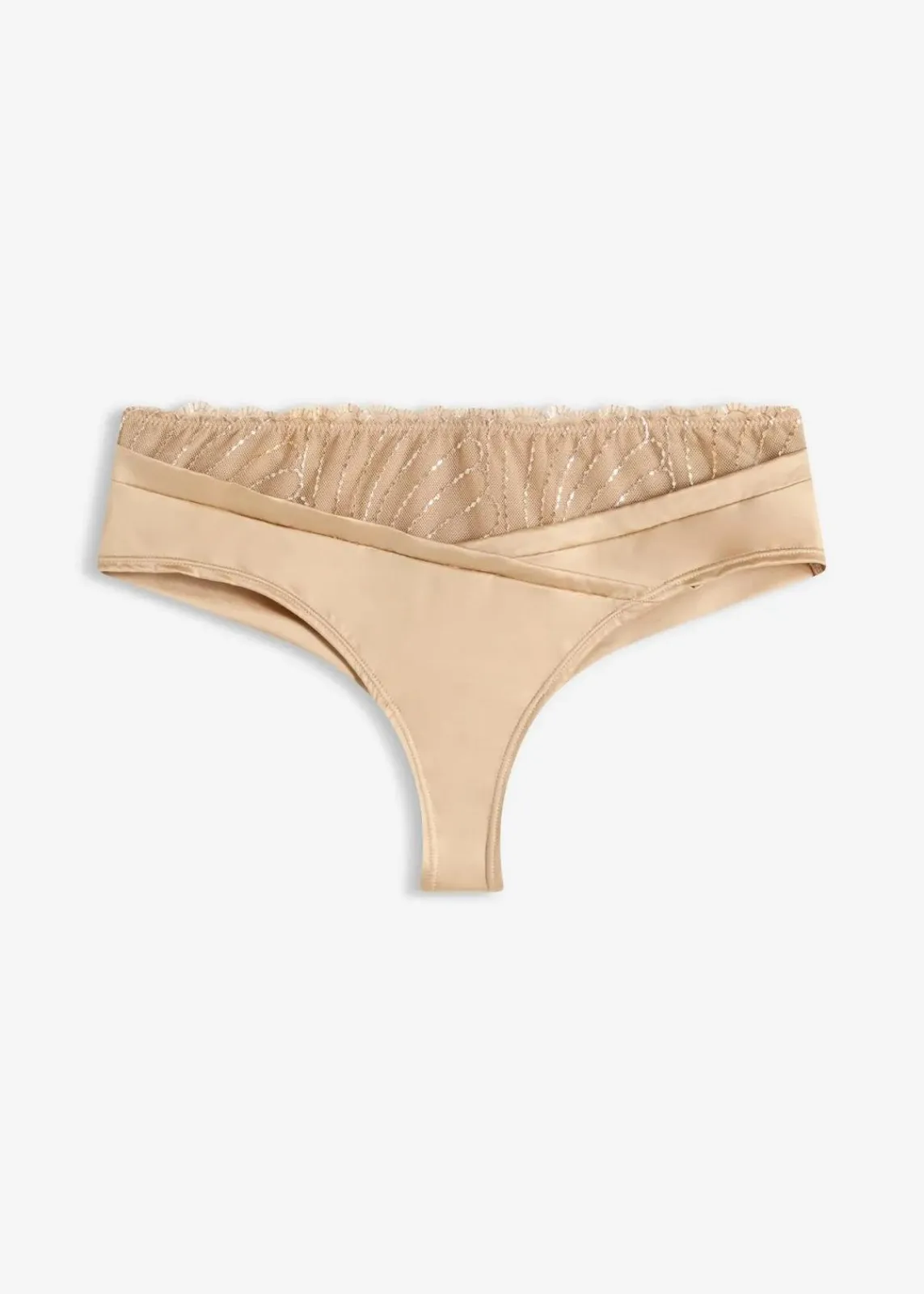 bonprix Wäsche·Dessous|Wäsche·Höschen^String Panty mit nahtloser Hinterhose saharabeige