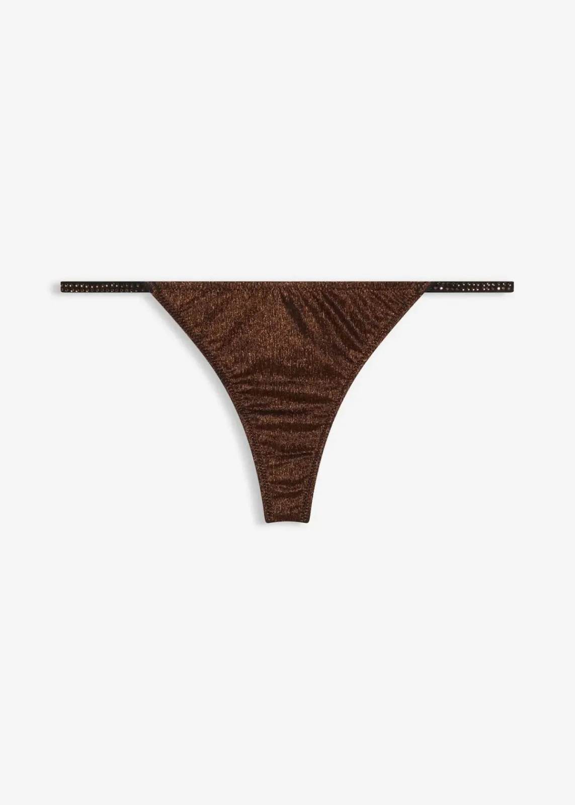 bonprix Wäsche·Dessous|Wäsche·Höschen^String Tanga aus glitzerndem Material schwarz/kupfer