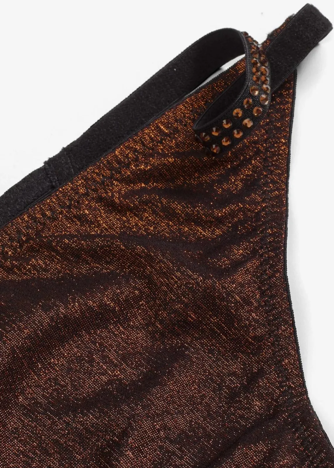 bonprix Wäsche·Dessous|Wäsche·Höschen^String Tanga aus glitzerndem Material schwarz/kupfer