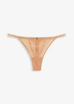 bonprix Wäsche·Dessous|Wäsche·Höschen^String Tanga aus schimmerndem Material goldbeige