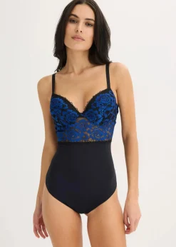 bonprix Große Cups D-H|Bodies^Stringbody aus Spitze schwarz/nachtblau