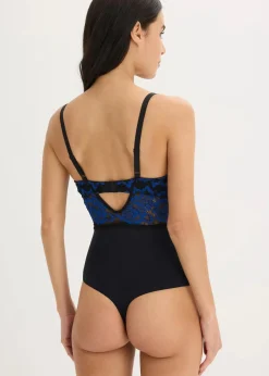 bonprix Große Cups D-H|Bodies^Stringbody aus Spitze schwarz/nachtblau