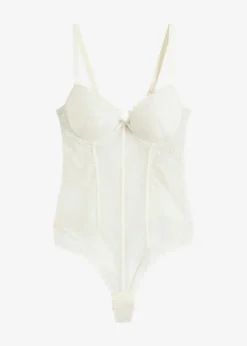 bonprix Große Cups D-H|Dessous^Stringbody mit dehnbarer Spitze silbergrün