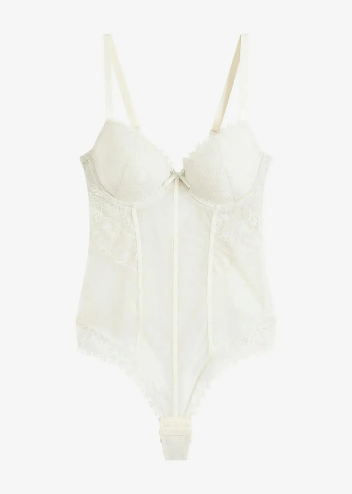 bonprix Große Cups D-H|Dessous^Stringbody mit dehnbarer Spitze silbergrün