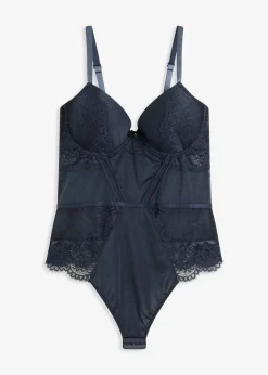 bonprix Wäsche·Bodies|Wäsche·Dessous^Stringbody mit Glanzeffekt intensivblau