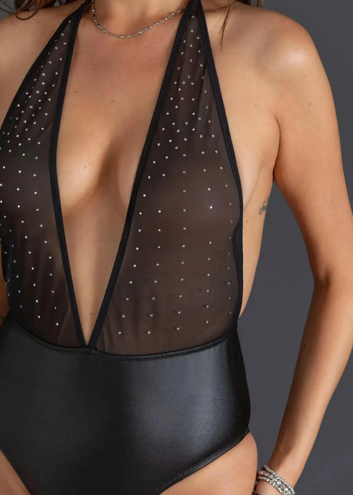 bonprix Wäsche·Erotikwäsche|Erotikwäsche^Stringbody mit Glitzer schwarz